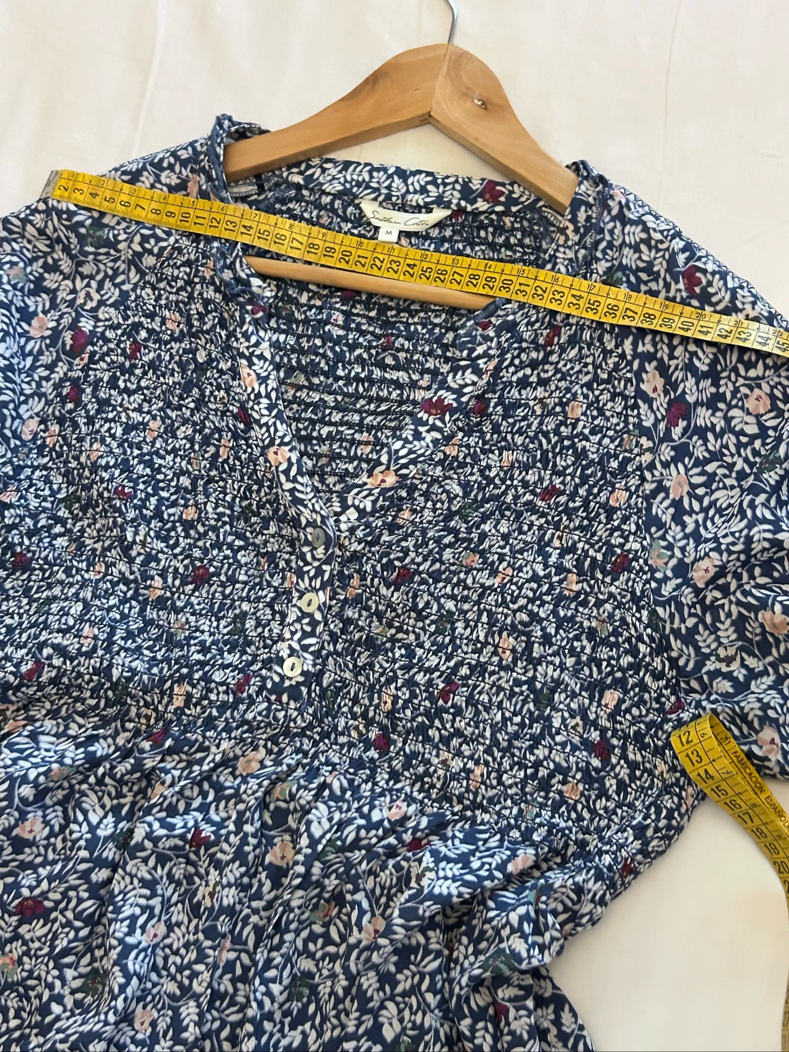 Blusa vintage estilo boêmio de flores tamanho M – photo 5